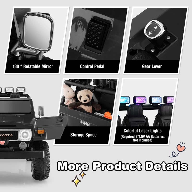 Eletriclife 12V Licensed Toyota FJ40 2 Seater Ride On Truck Car