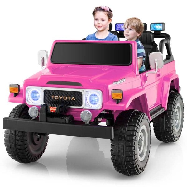 Licensed Toyota FJ40 2-Seater Kids Ride On Truck 12V Battery Powered Electric Riding Toy Car with Laser Lights