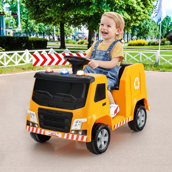 12V Kids Ride On Recycling Trash Truck Battery Powered RC Riding Toy Car with Recycling Accessories