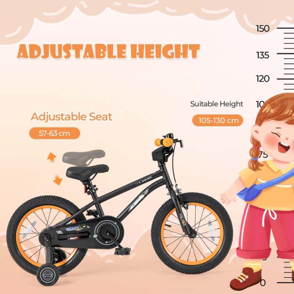 16" Kids Bike for 4-7 Years Old Girls Boys Sport Bicycle with Adjustable Saddle, Training Wheels, Reflectors
