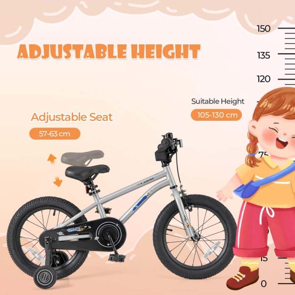 16" Kids Bike for 4-7 Years Old Girls Boys Sport Bicycle with Adjustable Saddle, Training Wheels, Reflectors