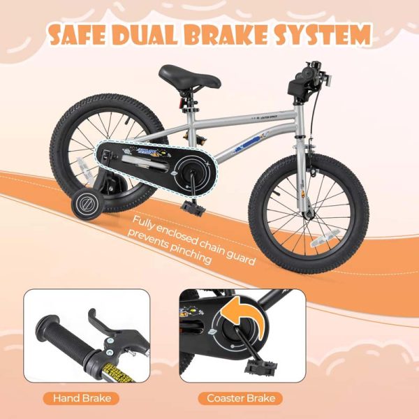16" Kids Bike for 4-7 Years Old Girls Boys Sport Bicycle with Adjustable Saddle, Training Wheels, Reflectors