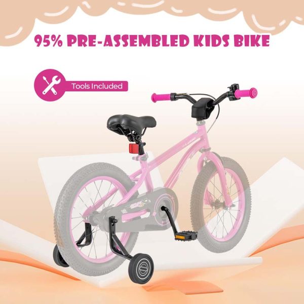 16" Kids Bike for 4-7 Years Old Girls Boys Sport Bicycle with Adjustable Saddle, Training Wheels, Reflectors