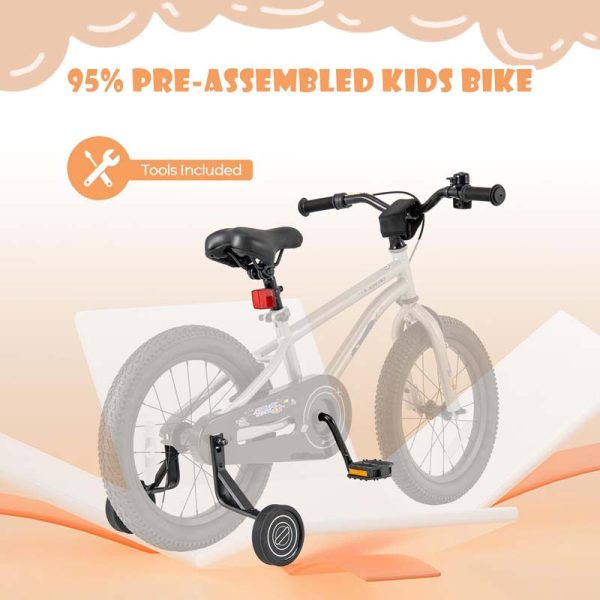 16" Kids Bike for 4-7 Years Old Girls Boys Sport Bicycle with Adjustable Saddle, Training Wheels, Reflectors