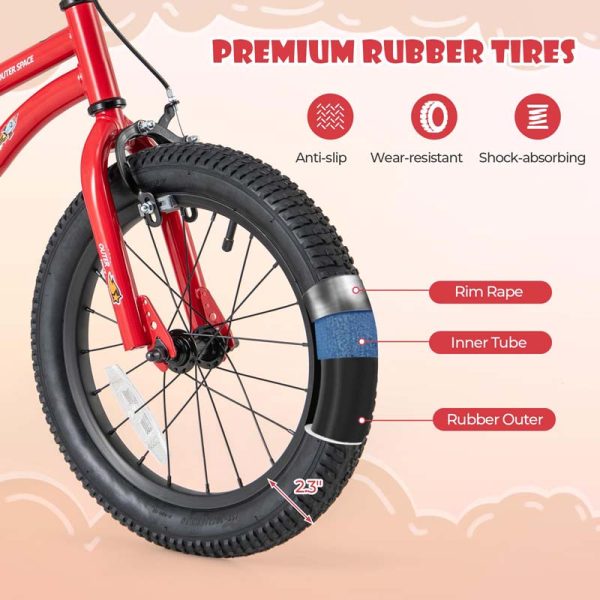 16" Kids Bike for 4-7 Years Old Girls Boys Sport Bicycle with Adjustable Saddle, Training Wheels, Reflectors
