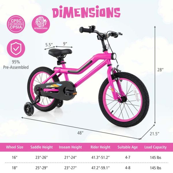 Lighted Kids Bike for 4-8 Years Old Children Sport Bicycle with 7-Mode LED Lighted Frame, Headlight, Flash Training Wheels, Dual-Brake
