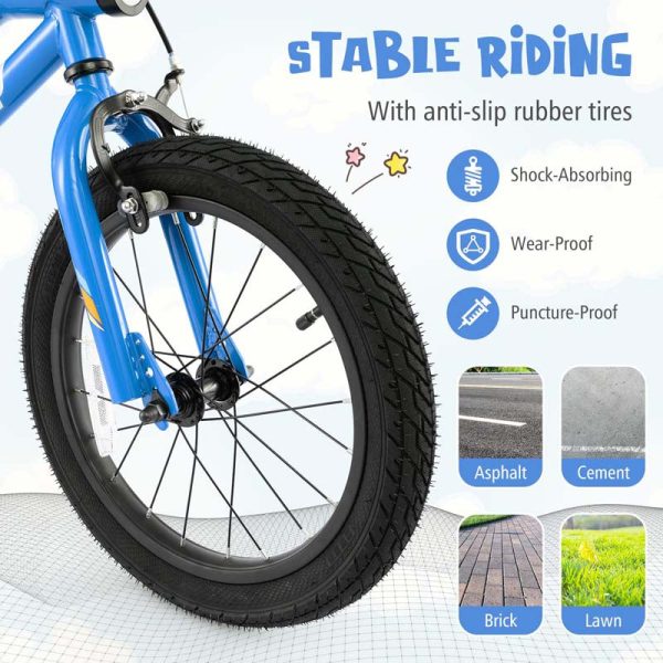 Lighted Kids Bike for 4-8 Years Old Children Sport Bicycle with 7-Mode LED Lighted Frame, Headlight, Flash Training Wheels, Dual-Brake