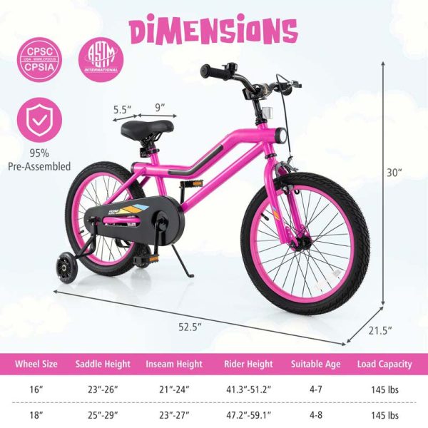Lighted Kids Bike for 4-8 Years Old Children Sport Bicycle with 7-Mode LED Lighted Frame, Headlight, Flash Training Wheels, Dual-Brake