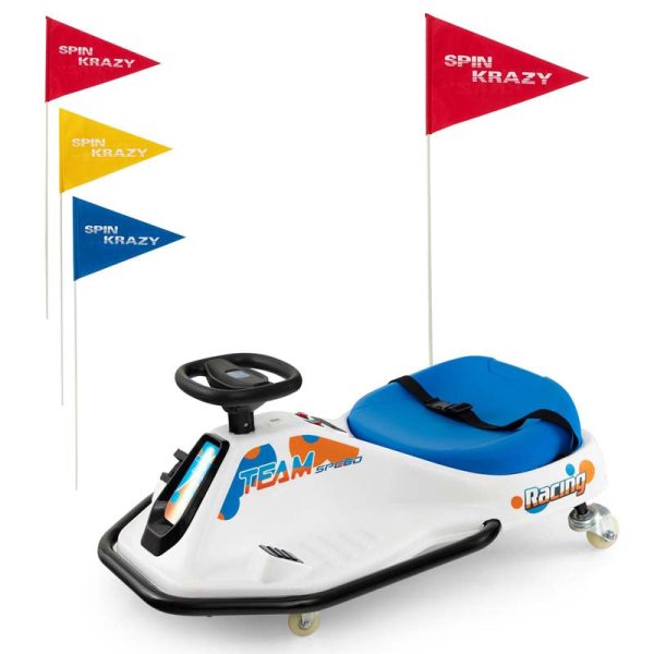 24V Kids Ride On Drift Car with 360?? Spin, 3 Flags Included, Electric Drifting Go Kart for Kids,  Racing Car for Toddlers Aged 3+
