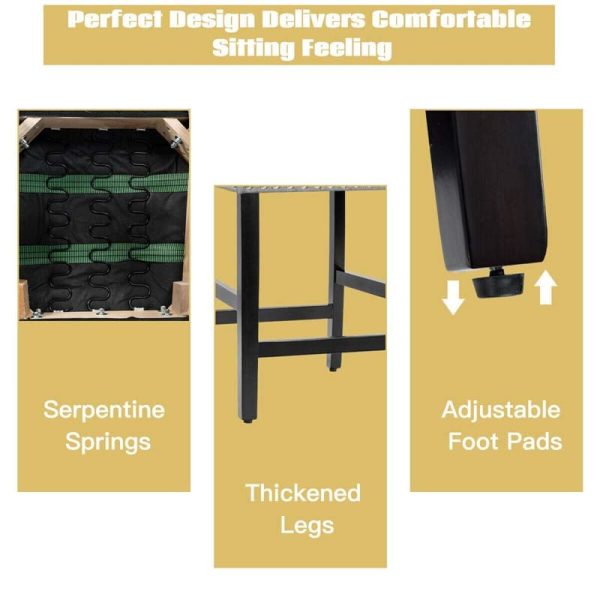 2-Pack 25" Linen Fabric Bar Stools Counter Height Dining Chairs for Kitchen Island Pub Bistro