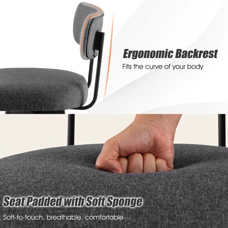 Eletriclife 2Pcs 25 inch Upholstered Swivel Bar Stools Bar Height Dining Chairs