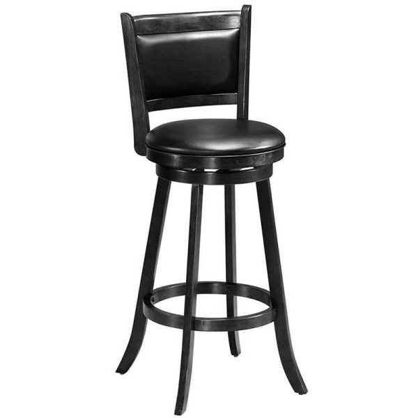2-Pack 29" Wooden Counter Stools, 360?? Swivel Bar Stools with Backs, Counter Height Stool, Upholstered Bar Chairs Dining Chairs
