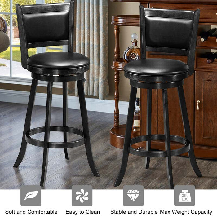 Eletriclife 2 Pieces 29 Inch Swivel Counter Stool Dining Chair