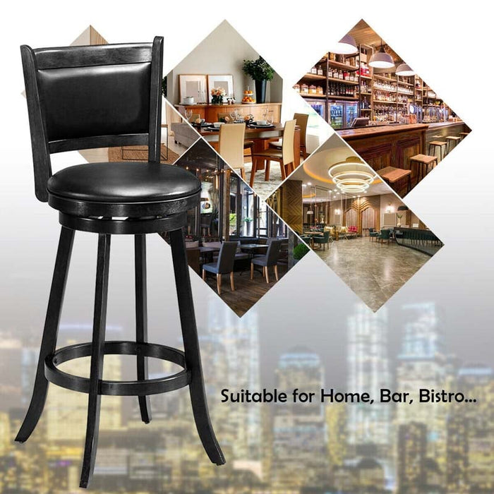 Eletriclife 2 Pieces 29 Inch Swivel Counter Stool Dining Chair