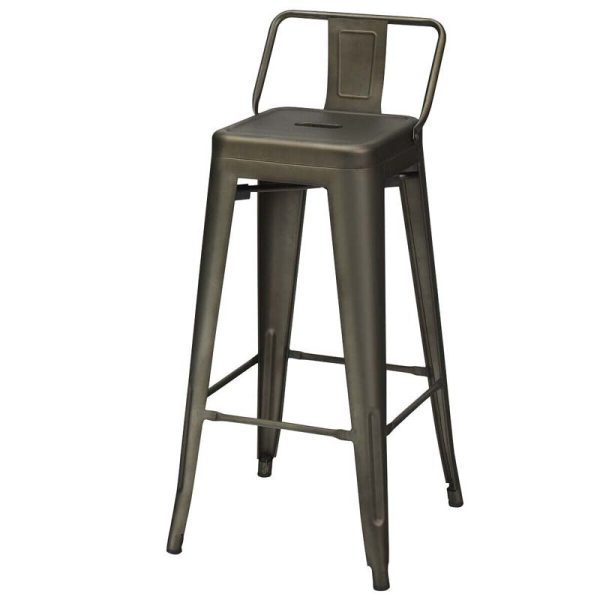 4Pcs 30" Metal Bar Stools Stackable Cafe Side Chairs with Removable Back, Stylish Counter Height Chairs for Kitchen Dining Rooms