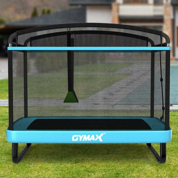 6 FT Kids Trampoline with Swing & Enclosure Safety Net, ASTM Approved Toddler Rectangle Trampoline for 3-8 Year Old