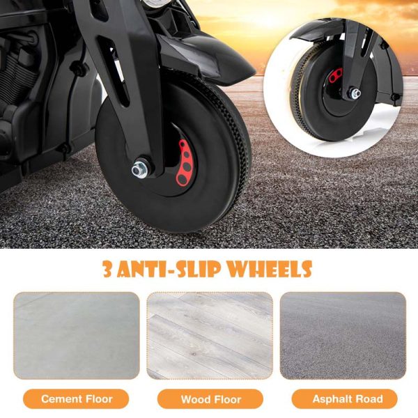6V Kids Motorcycle w/Automatic Bubble Function & Music, 3-Wheel Vehicle Toy Electric Ride-On Car for Toddlers Ages 3+