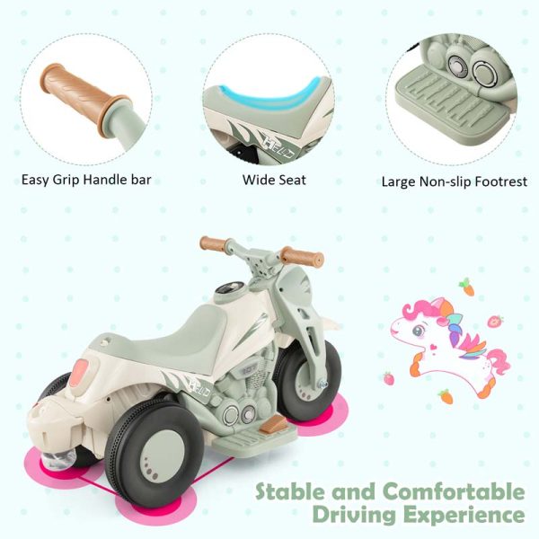 Kids Ride On Motorcycle with Bubble Maker, LED Light, Music, 6V Battery Powered 3-Wheel Electric Motorcycle for Toddler Gift