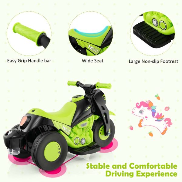 Kids Ride On Motorcycle with Bubble Maker, LED Light, Music, 6V Battery Powered 3-Wheel Electric Motorcycle for Toddler Gift