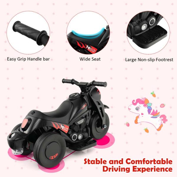 Kids Ride On Motorcycle with Bubble Maker, LED Light, Music, 6V Battery Powered 3-Wheel Electric Motorcycle for Toddler Gift