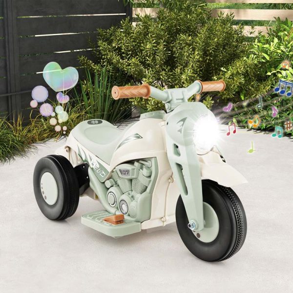 Kids Ride On Motorcycle with Bubble Maker, LED Light, Music, 6V Battery Powered 3-Wheel Electric Motorcycle for Toddler Gift