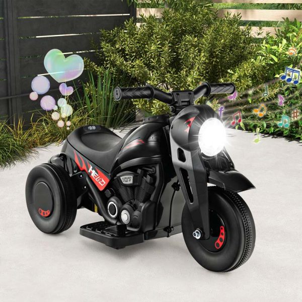 Kids Ride On Motorcycle with Bubble Maker, LED Light, Music, 6V Battery Powered 3-Wheel Electric Motorcycle for Toddler Gift