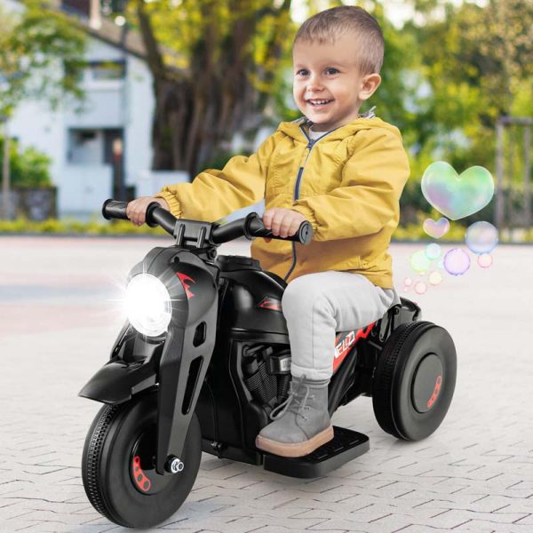 Kids Ride On Motorcycle with Bubble Maker, LED Light, Music, 6V Battery Powered 3-Wheel Electric Motorcycle for Toddler Gift