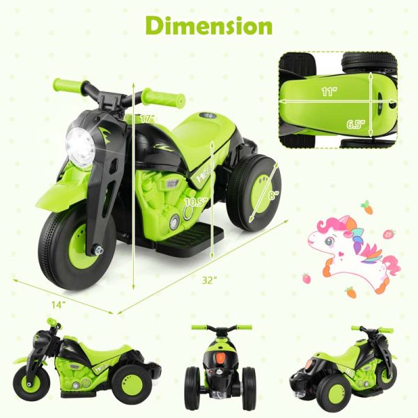 Kids Ride On Motorcycle with Bubble Maker, LED Light, Music, 6V Battery Powered 3-Wheel Electric Motorcycle for Toddler Gift