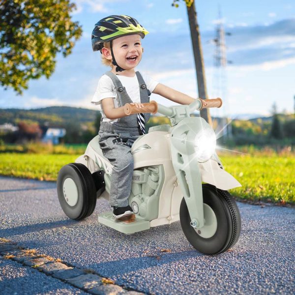 Kids Ride On Motorcycle with Bubble Maker, LED Light, Music, 6V Battery Powered 3-Wheel Electric Motorcycle for Toddler Gift
