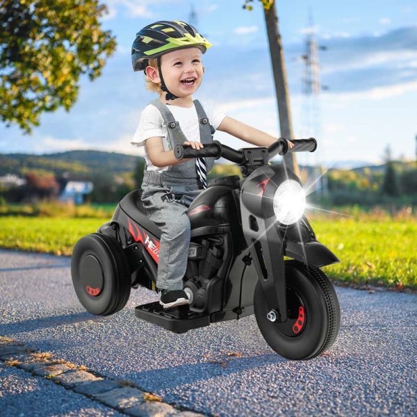 Kids Ride On Motorcycle with Bubble Maker, LED Light, Music, 6V Battery Powered 3-Wheel Electric Motorcycle for Toddler Gift