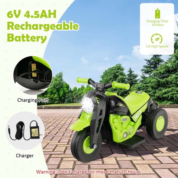 Kids Ride On Motorcycle with Bubble Maker, LED Light, Music, 6V Battery Powered 3-Wheel Electric Motorcycle for Toddler Gift