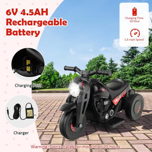 Kids Ride On Motorcycle with Bubble Maker, LED Light, Music, 6V Battery Powered 3-Wheel Electric Motorcycle for Toddler Gift