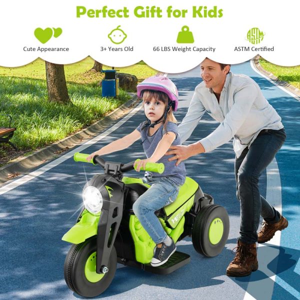 Kids Ride On Motorcycle with Bubble Maker, LED Light, Music, 6V Battery Powered 3-Wheel Electric Motorcycle for Toddler Gift