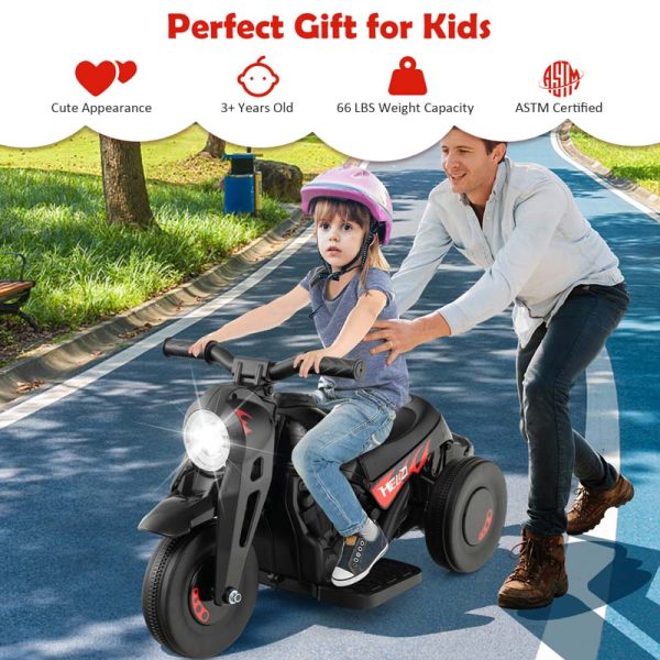 Kids Ride On Motorcycle with Bubble Maker, LED Light, Music, 6V Battery Powered 3-Wheel Electric Motorcycle for Toddler Gift