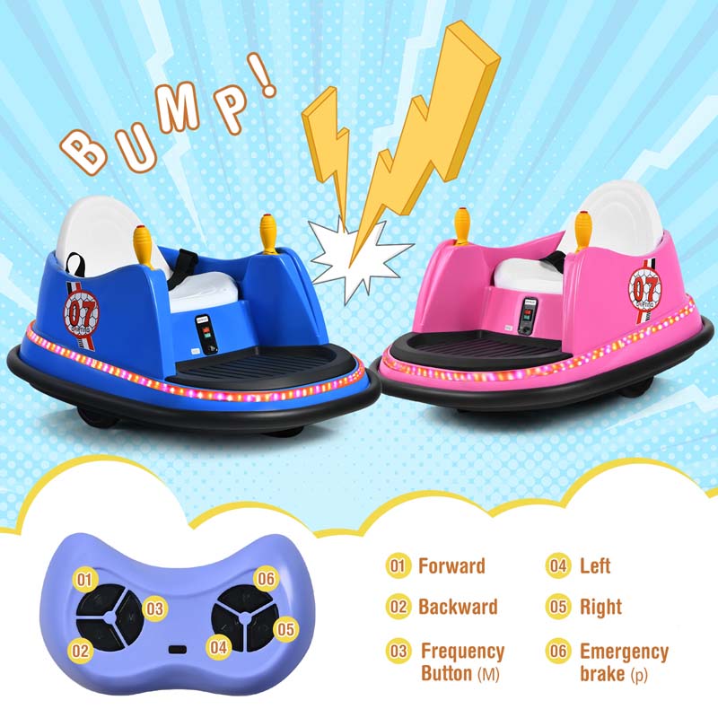 Eletriclife 6V Kids Ride On Bumper Car 360-Degree Spin Race Toy