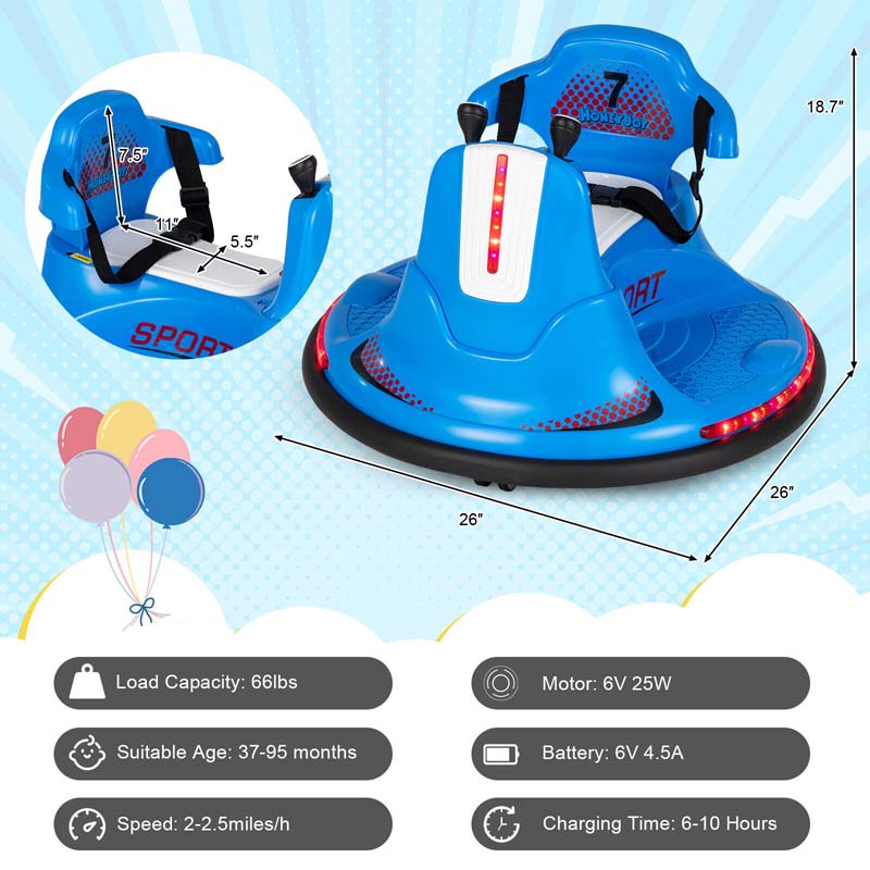 Eletriclife 6V Kids Ride On Bumper Car with 360?? Spin
