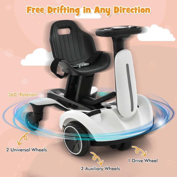 Kids Ride On Drift Car with 360?? Spin & 2 Adjustable Heights , 6V Battery Powered Electric Vehicle Toddler Ride On Car Toy Gift