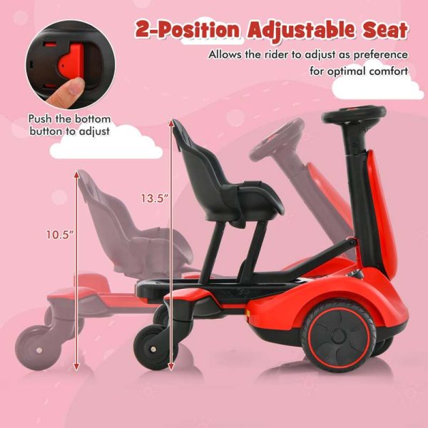 Kids Ride On Drift Car with 360?? Spin & 2 Adjustable Heights , 6V Battery Powered Electric Vehicle Toddler Ride On Car Toy Gift