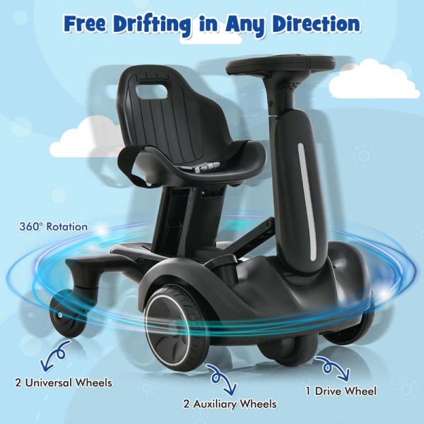 Kids Ride On Drift Car with 360?? Spin & 2 Adjustable Heights , 6V Battery Powered Electric Vehicle Toddler Ride On Car Toy Gift