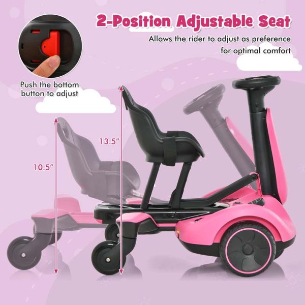 Kids Ride On Drift Car with 360?? Spin & 2 Adjustable Heights , 6V Battery Powered Electric Vehicle Toddler Ride On Car Toy Gift