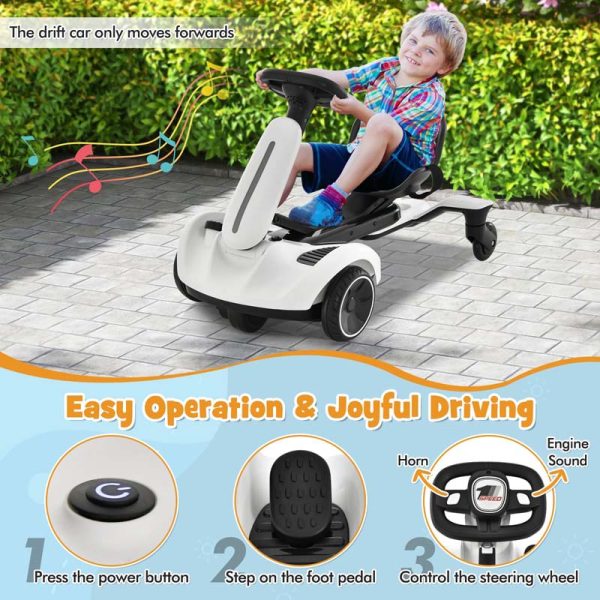 Kids Ride On Drift Car with 360?? Spin & 2 Adjustable Heights , 6V Battery Powered Electric Vehicle Toddler Ride On Car Toy Gift