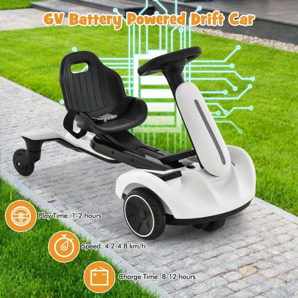 Kids Ride On Drift Car with 360?? Spin & 2 Adjustable Heights , 6V Battery Powered Electric Vehicle Toddler Ride On Car Toy Gift