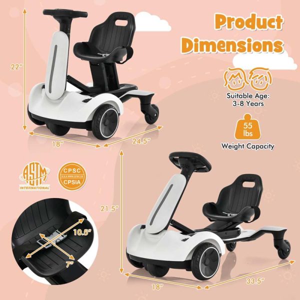 Kids Ride On Drift Car with 360?? Spin & 2 Adjustable Heights , 6V Battery Powered Electric Vehicle Toddler Ride On Car Toy Gift