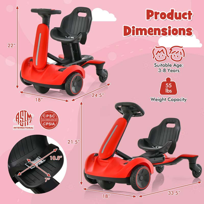 Eletriclife 6V Kids Ride on Drift Car with 360?? Spin and 2 Adjustable Heights