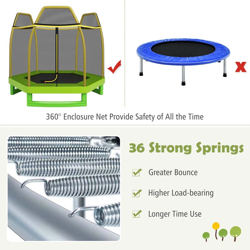 Eletriclife 7 Feet Kids Recreational Bounce Jumper Trampoline