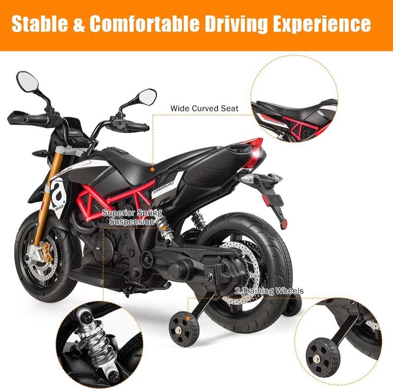 Eletriclife Aprilia Licensed 12V Kids Ride-On Motorcycle