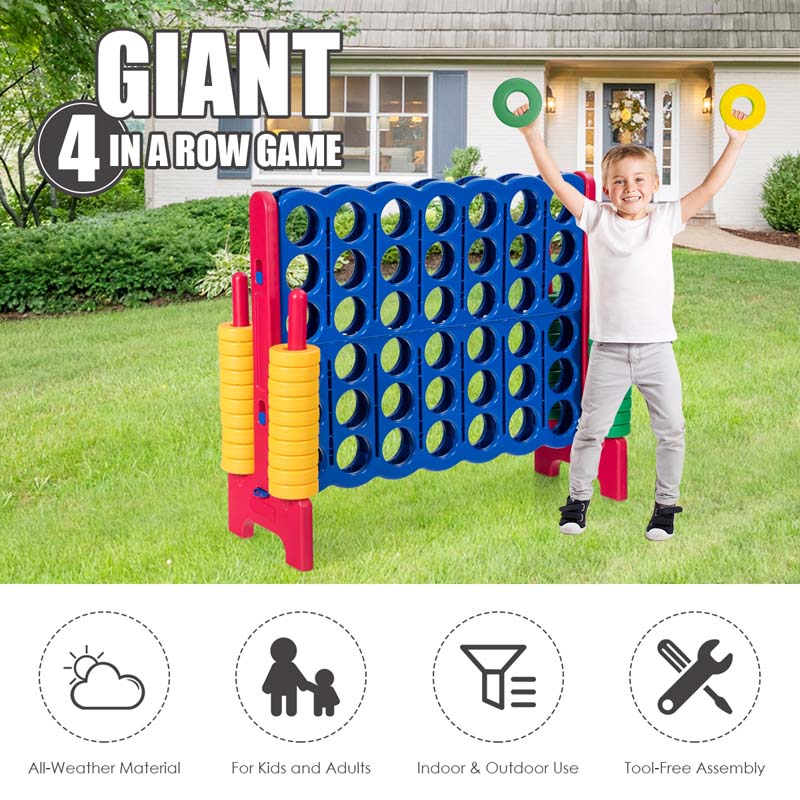 Eletriclife Jumbo 4-to-Score Giant Game Set with 42 Jumbo Rings and Quick-Release Slider