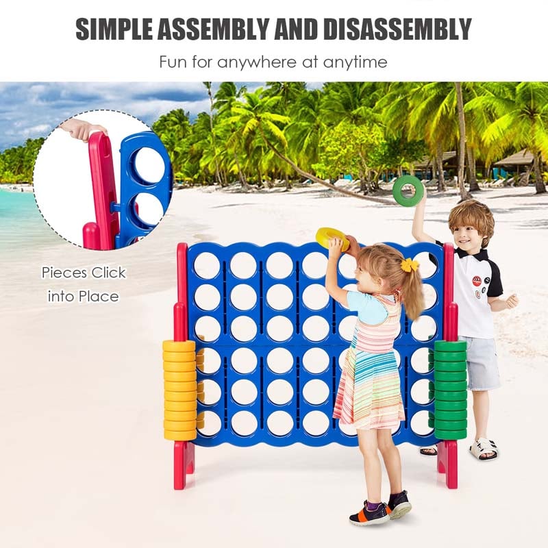 Eletriclife Jumbo 4-to-Score Giant Game Set with 42 Jumbo Rings and Quick-Release Slider