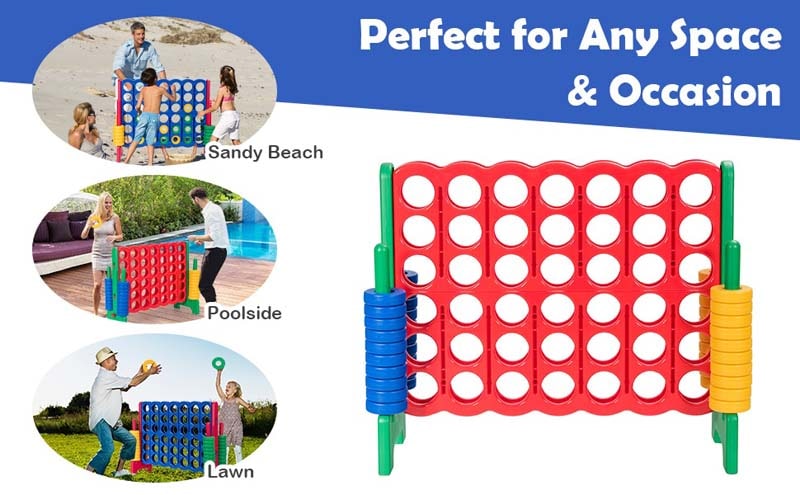 Eletriclife Jumbo 4-to-Score Giant Game Set with 42 Jumbo Rings and Quick-Release Slider