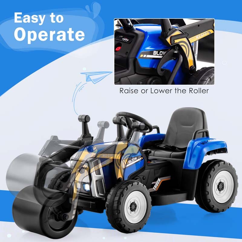 Eletriclife Kids Ride On Road Roller 12V Electric Tractor